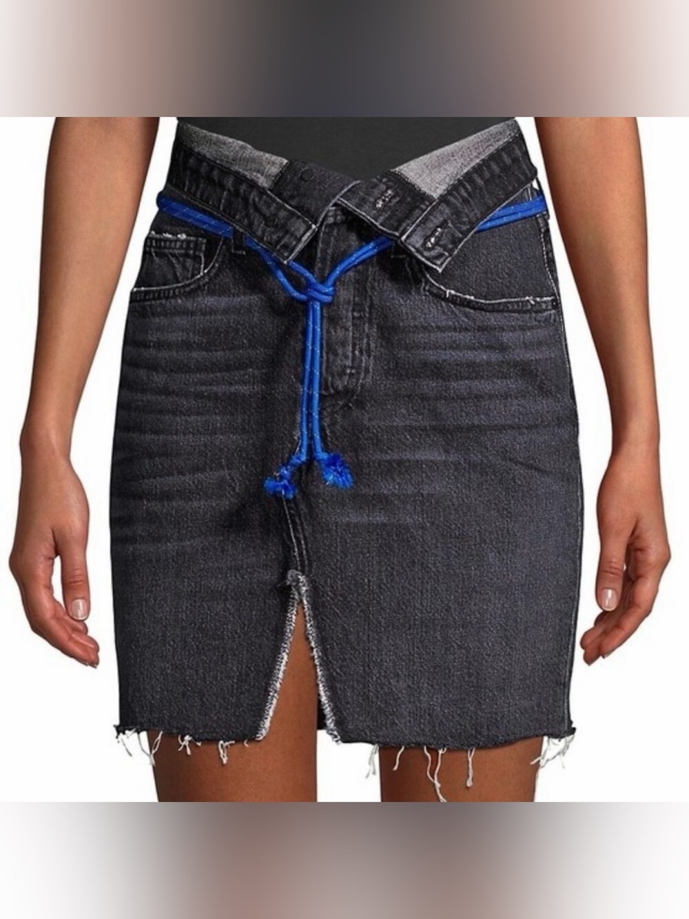 Hudson Sloane Fold-Over Denim Skirt, size 28